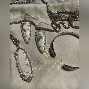 Rare Kendra Scott Howlite set. Includes necklace, earrings, and cuff bracelet.